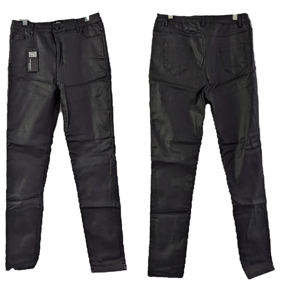 SHEIN Apperloth A High Waist PU Vegan Leather Skinny Pants NWT Size L - Picture 5 of 10